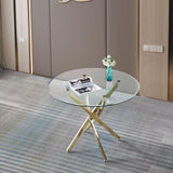 Sculptural Gold & Glass Dining Table - OROA