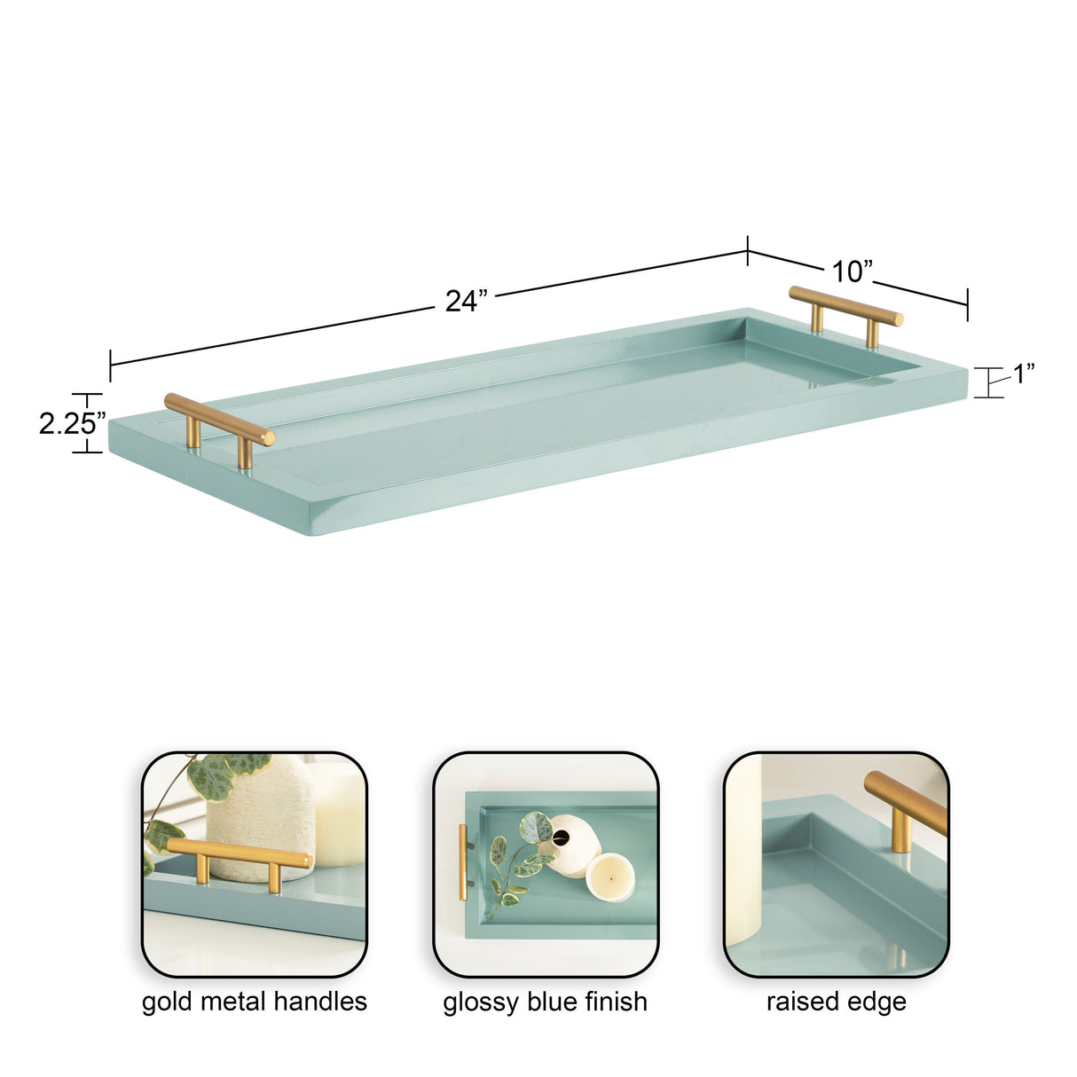 Halsey Rectangle Decorative Tray