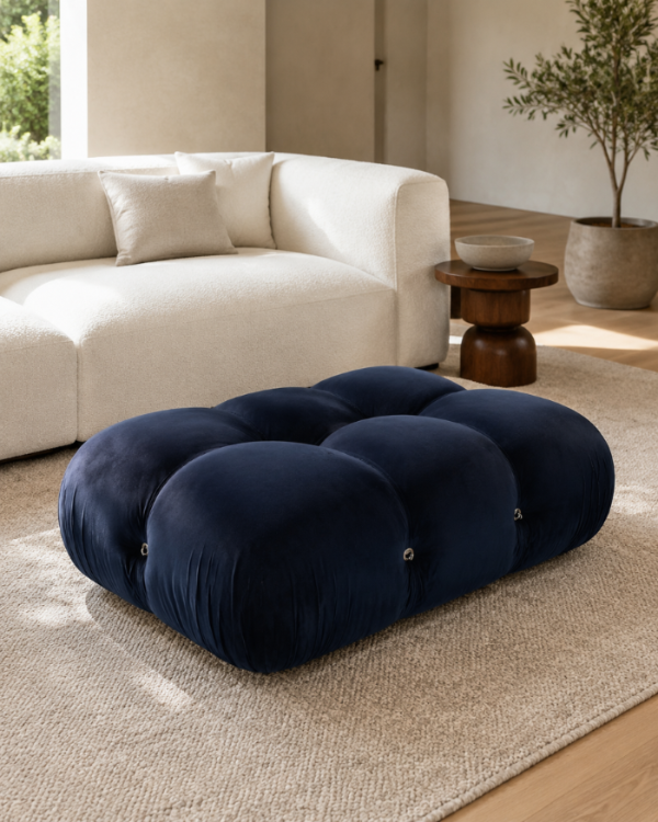 bubble ottoman blue