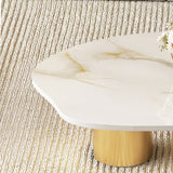 gold coffee table white
