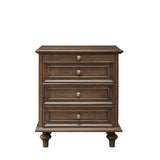Modern European furniture - Walnut Brown Nightstand with 4 Drawers - www.oroa.com