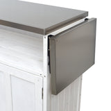 Foldable Outdoor Kitchen Island Patio Cart - White