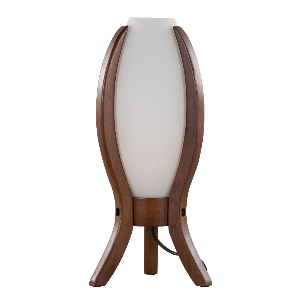 Desk Lamp with Walnut Wood and Frosted Glass