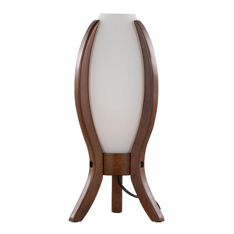 Desk Lamp with Walnut Wood and Frosted Glass