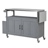 Foldable Outdoor Kitchen Island Patio - Gray
