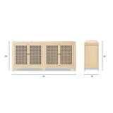 Alden Reclaimed Pine Lattice 4-Door Cabinet, Brushed White - OROA Online Furniture