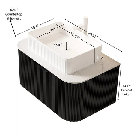 Floating Bathroom Vanity & Sink - OROA