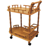 Wooden 2-Tier Wine Table with Oak Finish - OROA Online Furniture