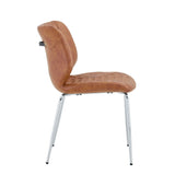 brown leather dining chair