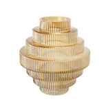 Tiered Geometric Amber Luster Clear Vase