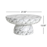Marble Outdoor Coffee Table - Modern White
