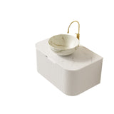 Modern Bathroom Vanity & Sink with Floating Curved Edges - OROA
