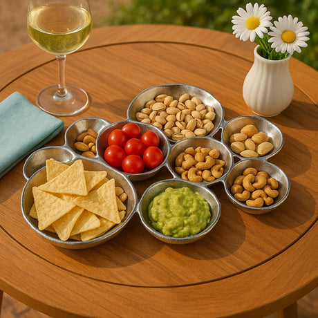 Cluster Decorative Bowls, Bright Silver Brass - Decoration, Snack Tray Bowl