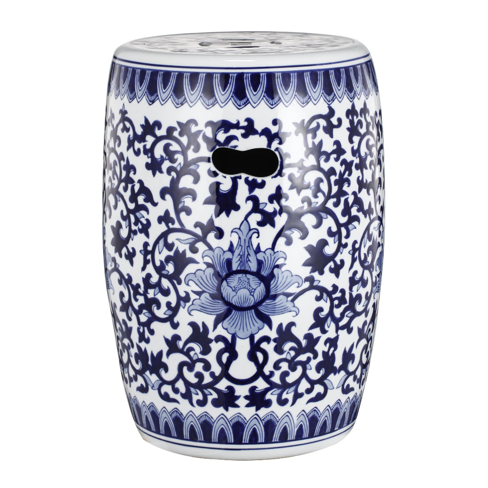 blue outdoor stool ceramic