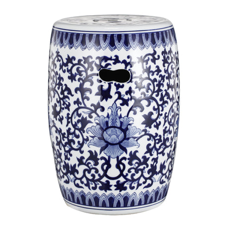 blue outdoor stool ceramic