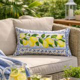 Summer Fresh Lemon Lumbar Outdoor Pillow - OROA