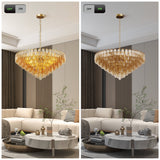 Extra Large 14-Light Gold Modern Round Chandelier