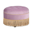 purple velvet ottoman with fringe - oroa.com