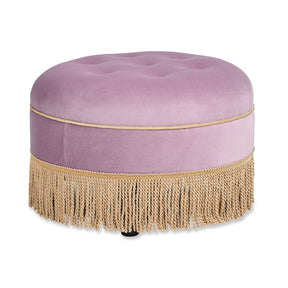 purple velvet ottoman with fringe - oroa.com