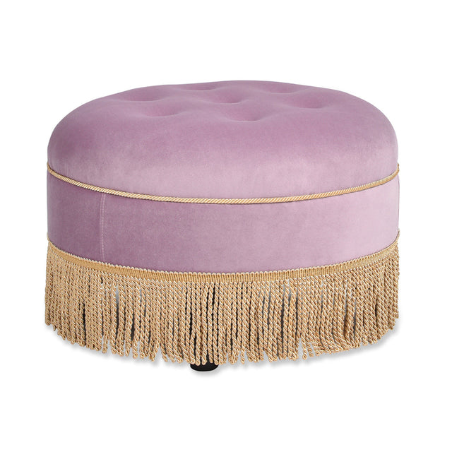 purple velvet ottoman with fringe - oroa.com