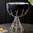 Black & Silver Twig Pedestal Decorative Bowl | OROA