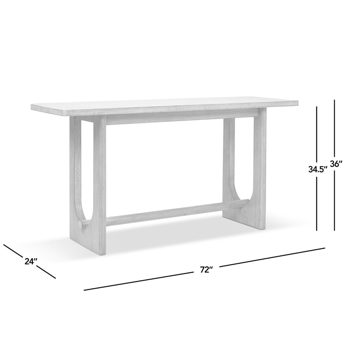 Turnkey Modern Trestle Console Table, Antique Natural Brown Reclaimed Pine - OROA Modern Furniture