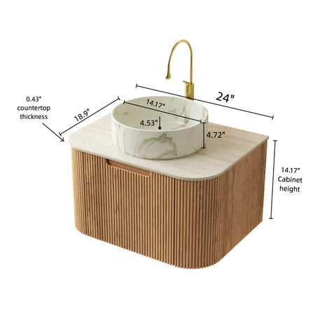 Modern Bathroom Vanity With Ceramic Sink and Floating Cabinet - OROA