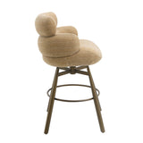 Taupe Chenille Swivel Counter Stool | Catchy