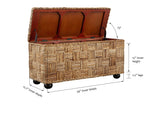 Natural Rattan Lift Top Storage Trunk – OROA, view 6