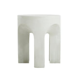 Outdoor Round Top Side Table in Antique White