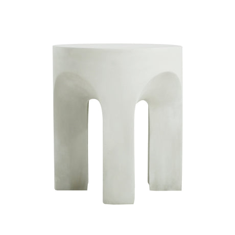 Outdoor Round Top Side Table in Antique White