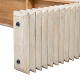 Veda Whitewashed Reclaimed Pine Geometric Console Table with Slim Stacked Legs - OROA Modern Furniture