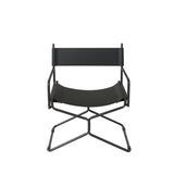 black folding chair leather