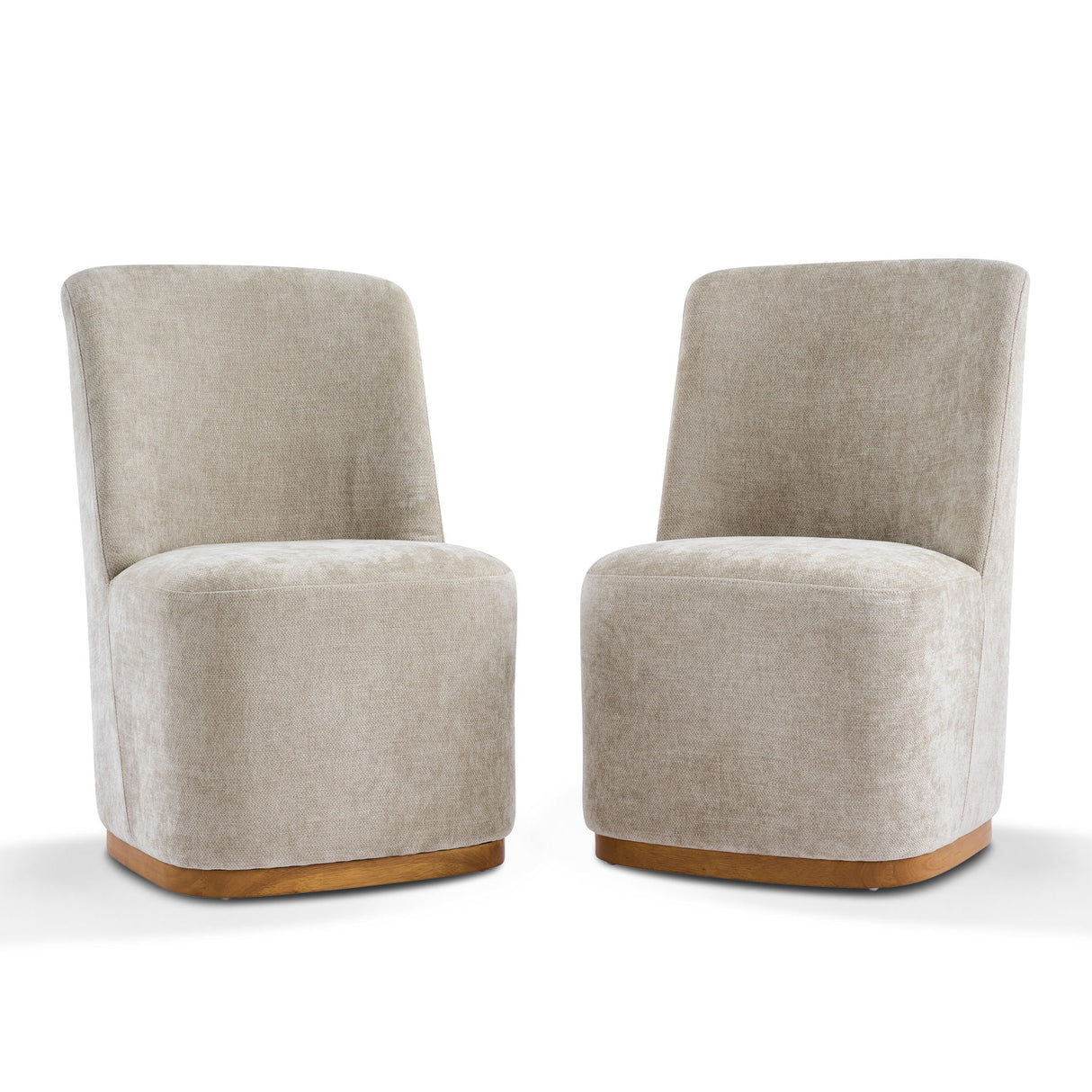 Indoor Upholstered Dining Chair (Set/2) with Sturdy Frame - Oatmeal