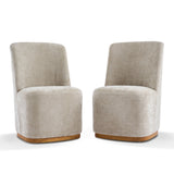 Indoor Upholstered Dining Chair (Set/2) with Sturdy Frame - Oatmeal
