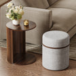 Walnut Side Table with Hidden Stool | Catchy