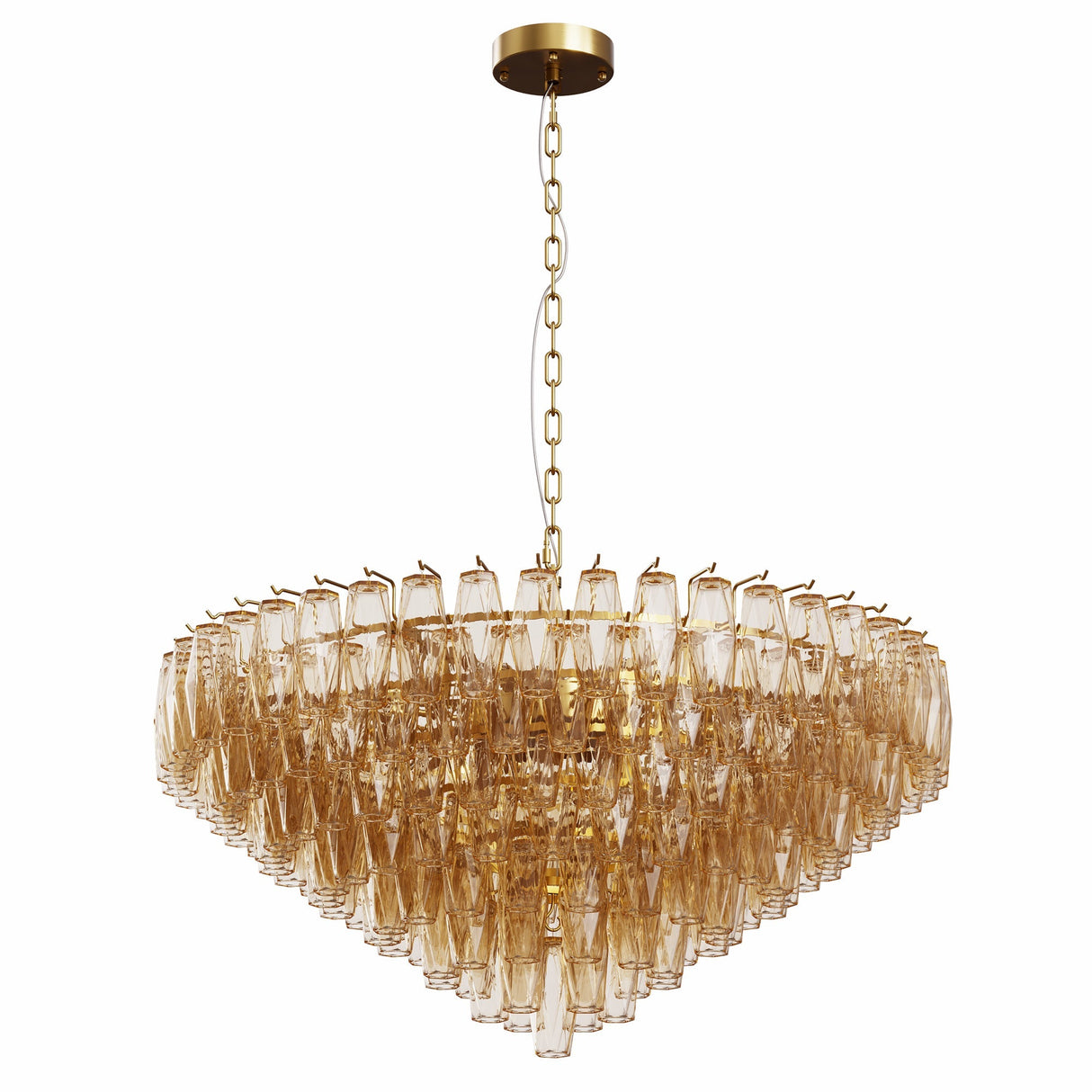 Extra Large 14-Light Gold Modern Round Chandelier