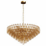 Extra Large 14-Light Gold Modern Round Chandelier