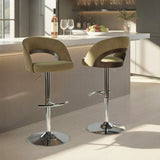 Sage Green Walnut Adjustable Swivel Bar Stools Set of 2 – OROA, view 2