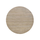 Textured Cream Round Pedestal Dining Table – OROA, view 5