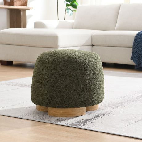 Soft Teddy Fabric Upholstered Ottoman - OROA