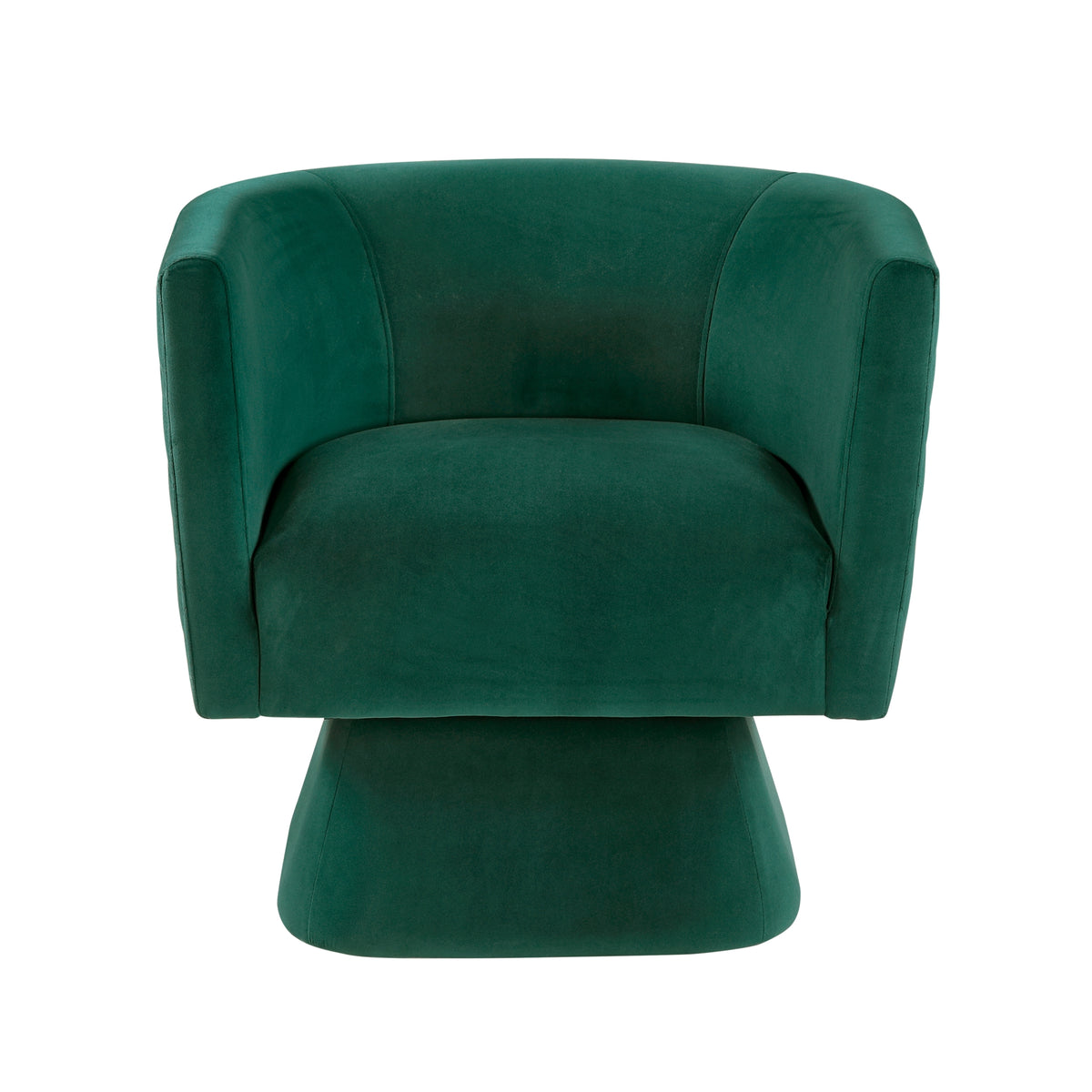 Emerald Green Diamond Stitched Velvet Swivel Chair – OROA, view 2