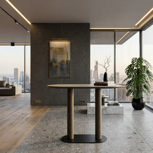   Brown Oak Bar Table | Oroa.com