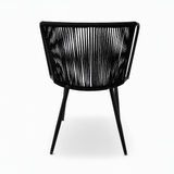 Black Rattan Dining Armchairs – Set of 2
