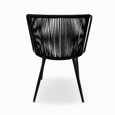 Black Rattan Dining Armchairs – Set of 2