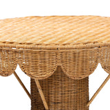 Honey Rattan Scalloped Console Table – OROA, view 2