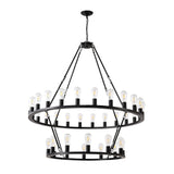 Black Wagon Wheel Chandelier - OROA