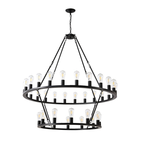 Black Wagon Wheel Chandelier | OROA