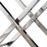 Modern Cabinet - Wood & Silver Finish