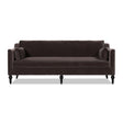 Josephine Modern Upholstered Sofa with Solid Wood Legs, Deep Brown Performance Velvet - OROA Modern Furniture